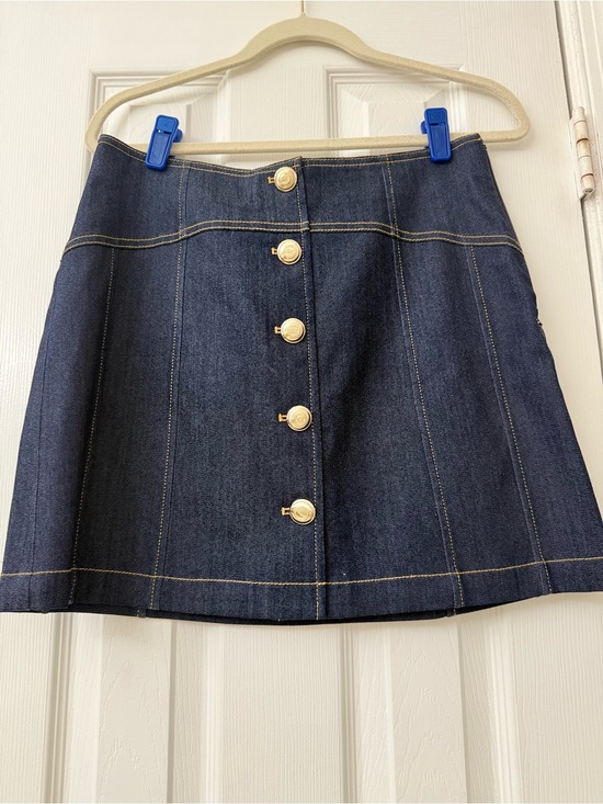 cinq a sept Dresses & Skirts - Classic Dark Blue Denim Button-Front Skirt